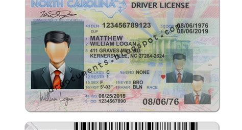 North Carolina Drivers License Template Psd