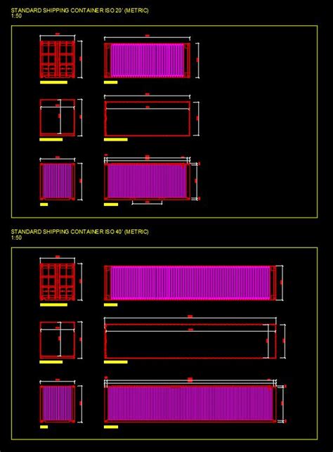 Cad Architect Cad Drawing Shipping Containers