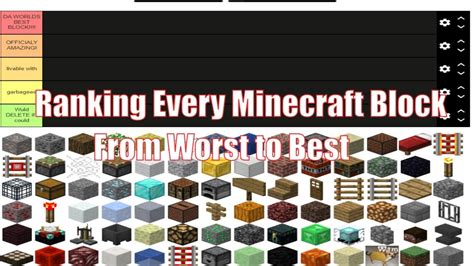 MINECRAFT Block Tier List YouTube