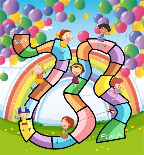 Game Template With Kids In Park 519538 Vector Art At Vecteezy