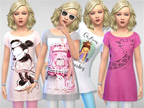 Sleep Tee For Girls 01 By Pinkzombiecupcakes At Tsr Sims 4 Updates