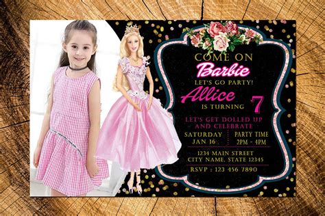 Barbie Invitation Barbie Anniversaire Barbie Thème Fête Etsy