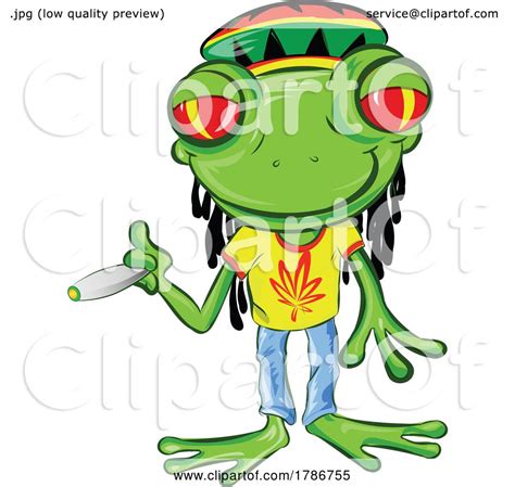 Cartoon Rasta Frog Smoking A Joint By Domenico Condello 1786755