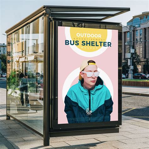 Bus Shelter Ad Free Mockup — Discounted Design