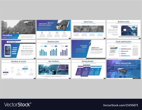Powerpoint Presentation Templates Royalty Free Vector Image