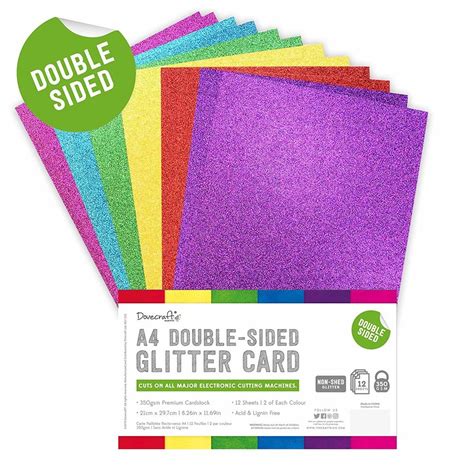 Double Sided Glitter Bumper Pack A4 Rainbow Bright Dcgcd041