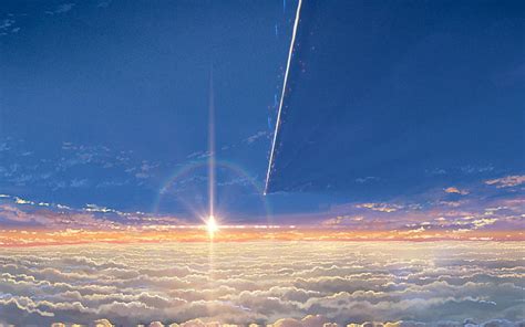 Anime Your Name Cloud Comet Kimi No Na Wa Scenic Sky Sun วอ
