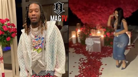 Offset Goes Cray Cray Surprising Cardi B With Roses And Ts 🌹 Youtube