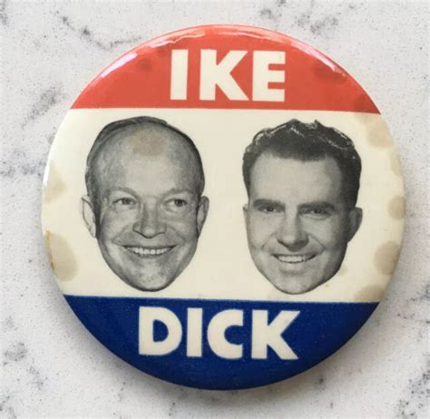 Large Ike Nixon Jugate Picture Pinback Button Political Campaign Pin 1952 Ebay