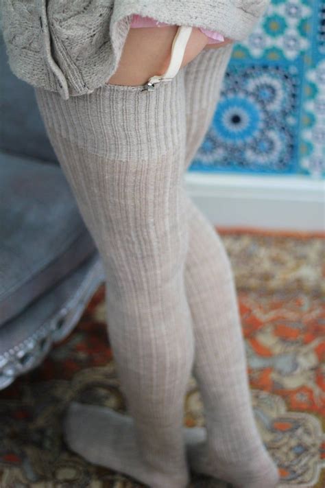 light oatmeal thigh high knitted alpaca wool blend stockings etsy uk thigh highs thigh high