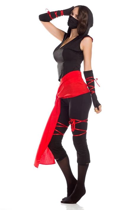 Woman Adult Sexy Deadly Ninja Warrior Costume Fancy Party Dress Set