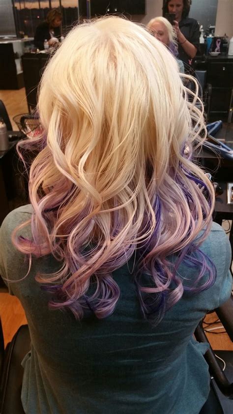 Amazing Purple Peekaboo Highlights Added In My Blonde Hair Purple