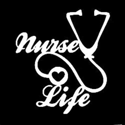 Nurse Life With Stethoscope Vinyl Cut Decal With No Background 55
