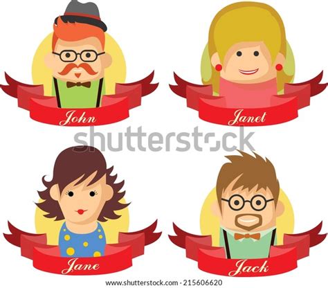 Set Cute Avatar Icons Stock Vector Royalty Free 215606620 Shutterstock