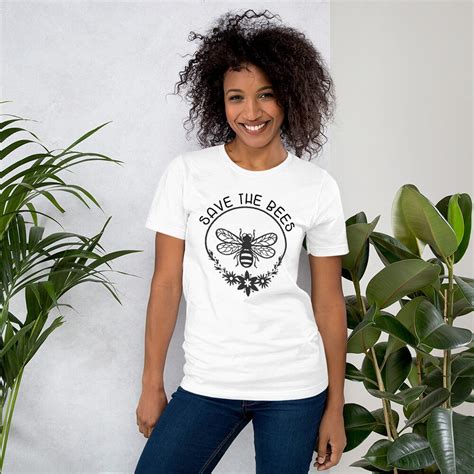 Save The Bees Womens T Shirt Womans T Shirt White Bee Etsy