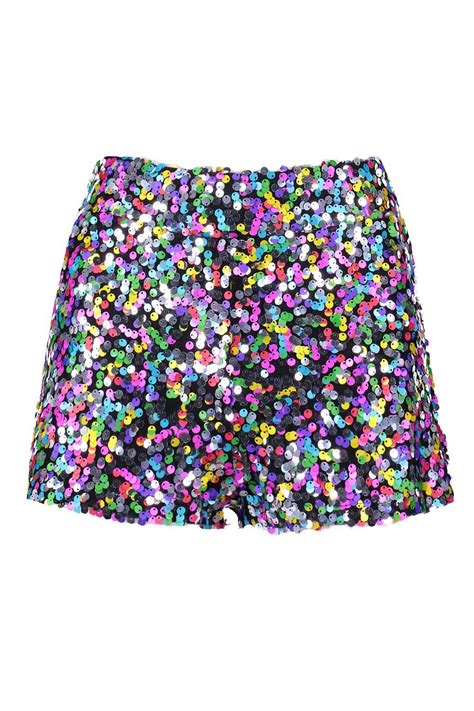 Rainbow Sequin Hot Pant Boohoo Modern Gypsy Fashion Modern Hippie Outfits New Year Stage