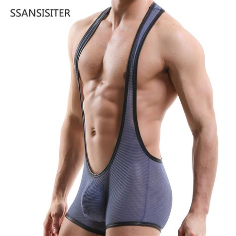 2021 mens lingerie bodysuit sleeveless stretchy one piece wrestling singlet leotard bodysuit