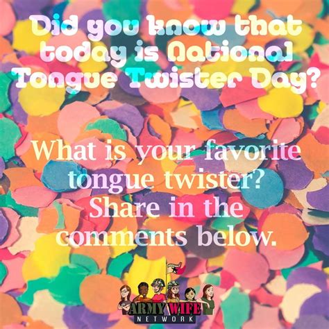 National Tongue Twister Day Tongue Twisters Twister Holiday Fun