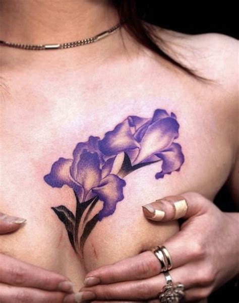 The chest is the cool body part where you can we have collected different types of chest tattoos for women. Beautiful iris flower tattoo for women on chest ...