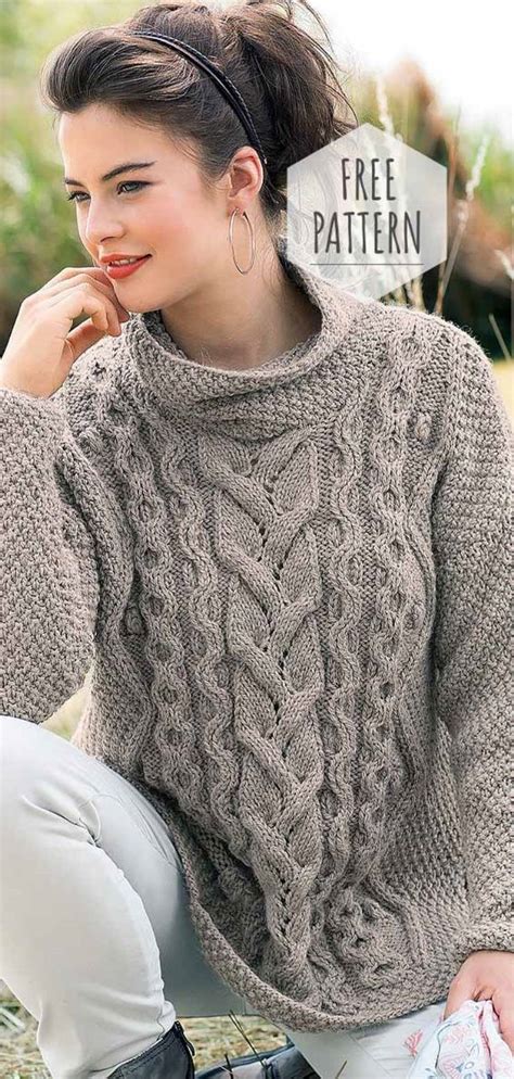 Knitting Pattern Ladies Turtle Neck Sweater Twisted Design Jumper Cygnet Aran 24 Ore Per
