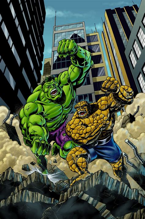 Hulk Vs Thing By Karza Marvel Comics Superheroes Marvel Animation