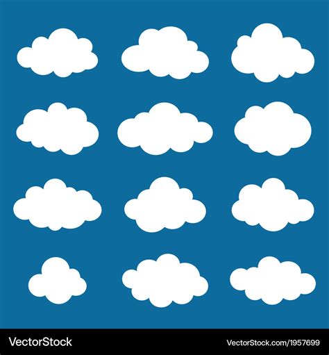 Clouds Collection Cloud Shapes Pack Royalty Free Vector
