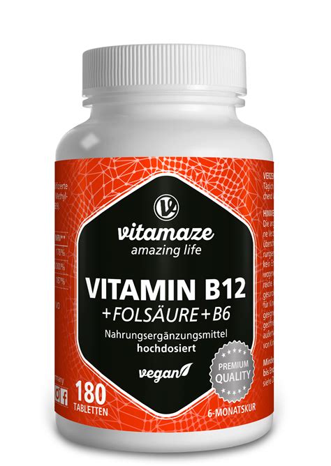 Vitamaze Vitamin B12 1000mcg Hochdosiert Vit B9 U B6 Vegan Deine