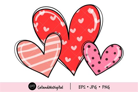 Valentines Day Hearts Png Graphic By Catandme · Creative Fabrica