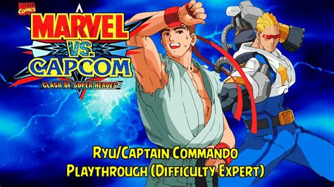 Marvel Vs Capcom 1 Ryu🥋captain Commando⭐ Playthrough Difficulty