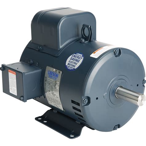 Leeson Reversible Electric Motor — 5 Hp 1740 Rpm 230 Volts Single