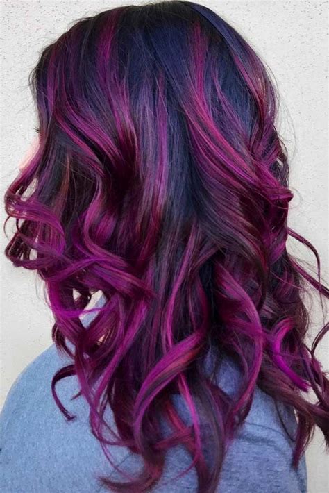 Saturated Dark Purple Shade Purplehighlights Highlights Haircolor Wavyhair ️ See What A Deep