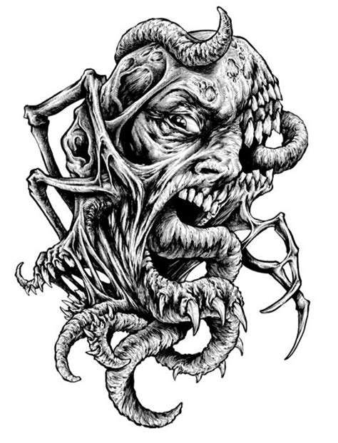 Weird Drawings Skulls Drawing Dark Art Drawings Tattoo Drawings Evil Tattoo Sick Tattoo