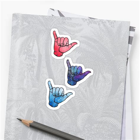 Little Hang Loose Hands Stickers By Taylorrsheetss Redbubble