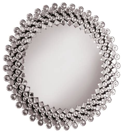 Round Crystal Wall Mirror Contemporary Wall Mirrors By All In One Furniture