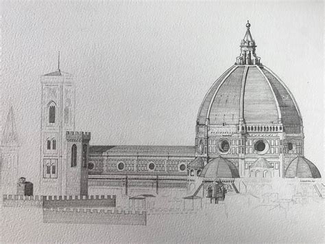 Fineliner Sketch Of The Duomo Florence Architecture Sketch