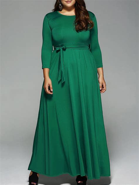 34 Off Plus Size Long Sleeve Maxi Formal A Line Evening Swing Dress