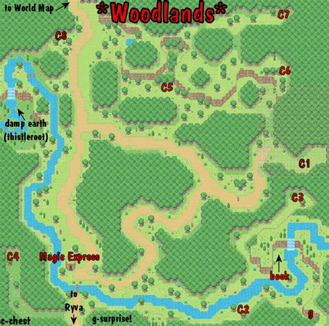 Woodlands Version 2 Map With Callouts And Chest Contents Aveyond 2 Ean