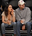 Mila Kunis and Ashton Kutcher show the passion is still alive at Lakers ...