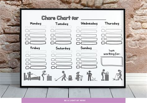 Chore Chart Png And Svg Digital File Instant Download Printable Etsy