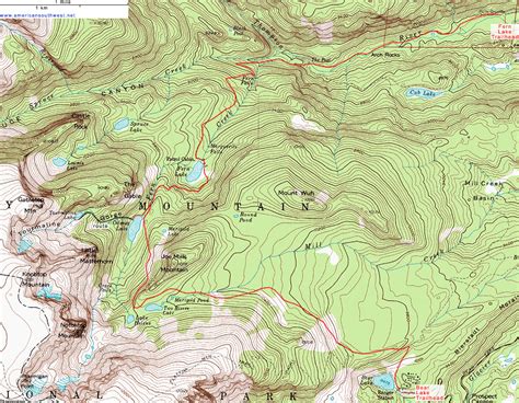 Rocky Mountain National Park Topographic Map Map Vector