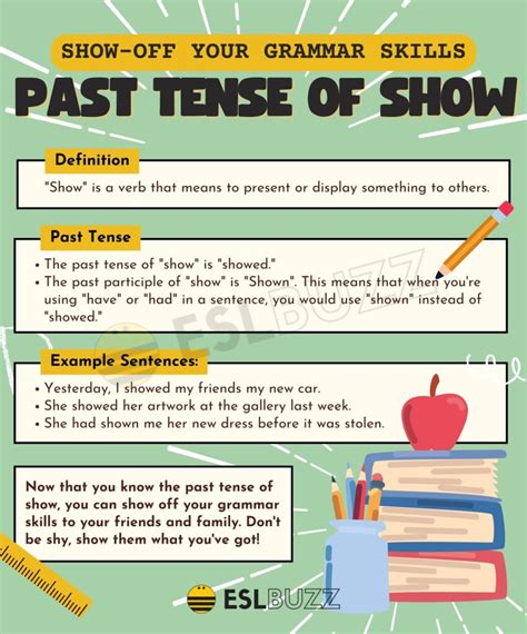 Revealing The Past Tense Of Show How To Use Them Correctly Eslbuzz