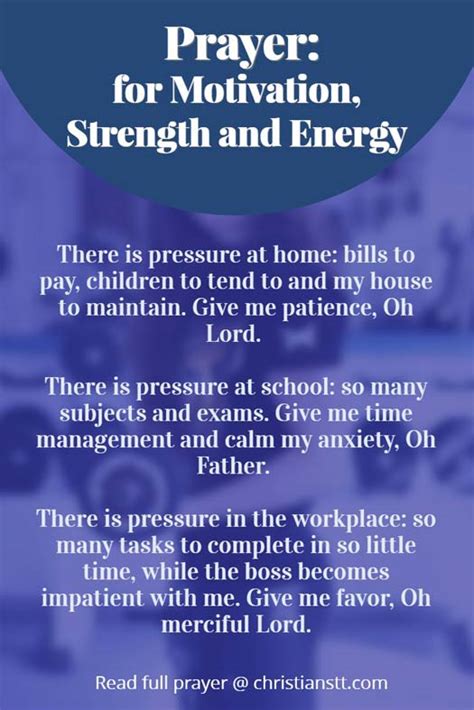 Inspirational Prayers For Motivation Strength And Energy
