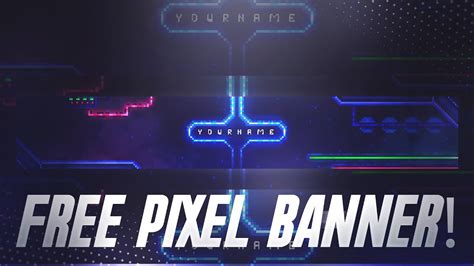 Free Gaming Youtube Banner Template Pixel Art Style