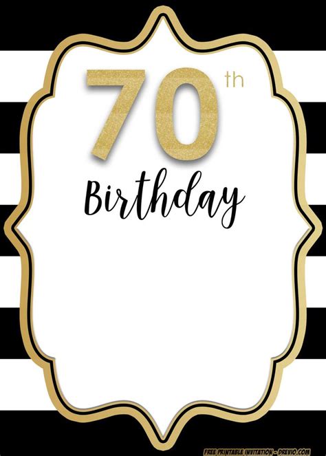 Free Printable 70th Invitation Templates Updated 70th Birthday