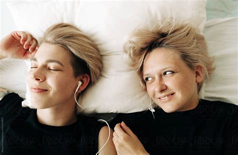 Real Lesbian Couple In Love By Stocksy Contributor Alexey Kuzma Stocksy
