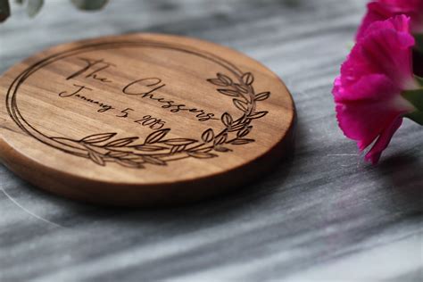 Personalized Coasters Engraved Coasters Custom Wood Etsy