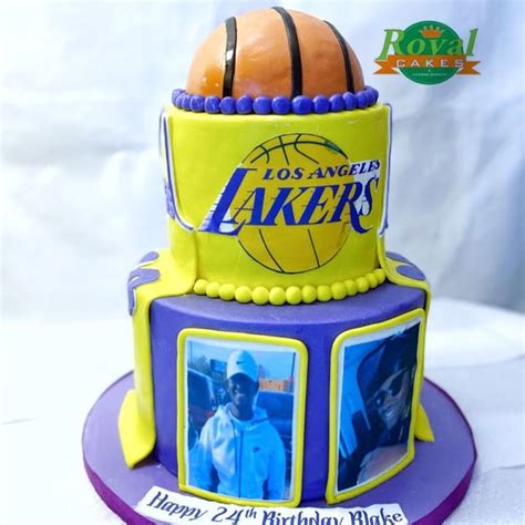 Lakers Themed Birthday Cake Birthday Cakes Royal Cakes Intl Custom Cakes In Indianapolis