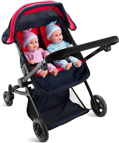 Hushlily My First Baby Doll Twin Stroller Foldable Double