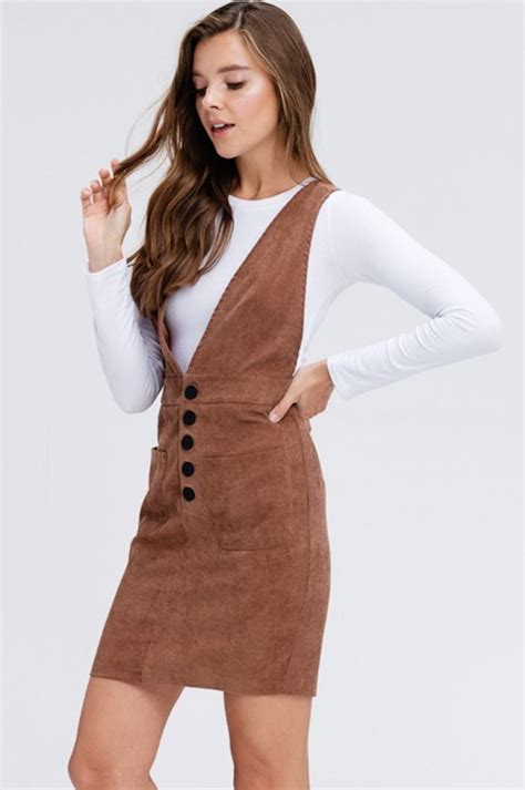 Https://techalive.net/outfit/brown Corduroy Overall Dress Outfit