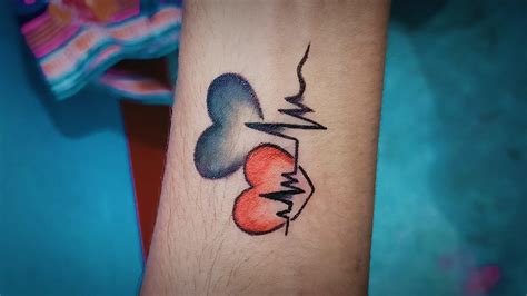 Matching Heart Tattoos For Couples Love Heart Beat Tattoo Youtube